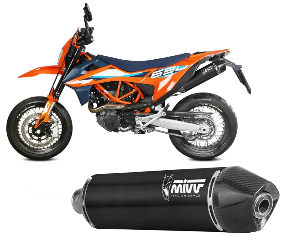 Soddisfatti O Rimborsati Terminale di scarico slip-on MIVV STR1 Inox Nero per KTM 690 SMC RModelli dal 2021 al 2024 M.KT.032.LXBC