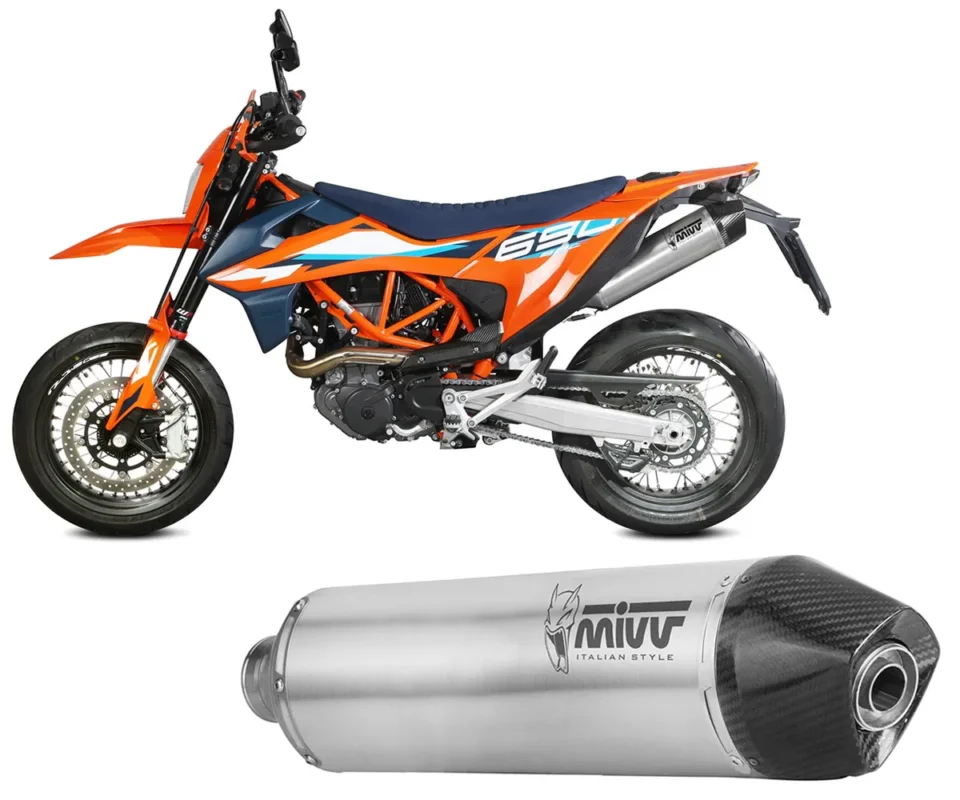 Must-Have Terminale di scarico slip-on MIVV STR1 Inox per KTM 690 SMC RModelli dal 2021 al 2024 M.KT.032.LXC