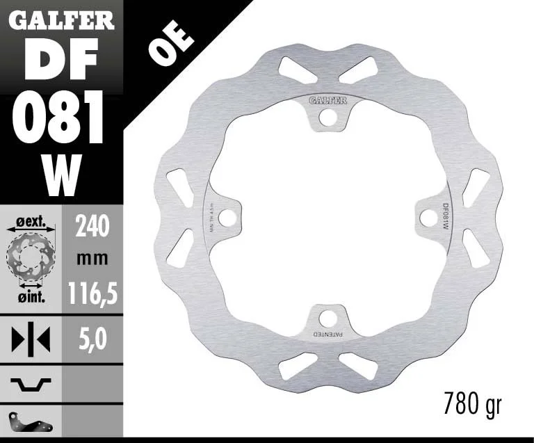 Galfer Disco Freno Posteriore WAVE FIXED 240x5mm HONDA CB 500 XModelli dal 2021 al 2026 DF081W Di Tendenza