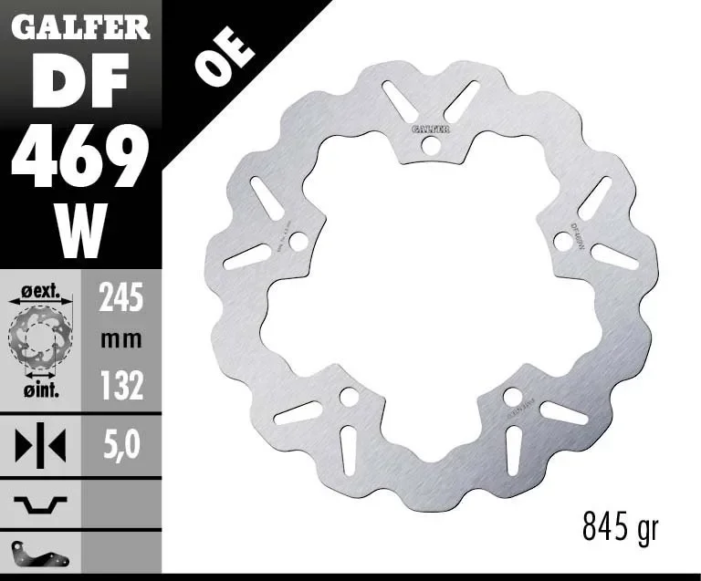 Galfer Disco Freno Posteriore WAVE FIXED 245x5mm YAMAHA TÉNÉRÉ 700Modelli dal 2024 al 2026 DF469W Saldi