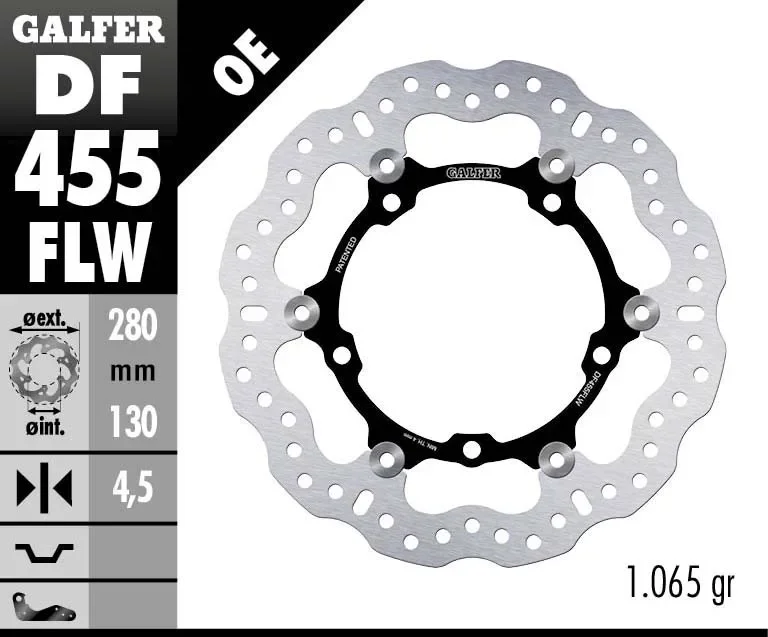 Sconto Galfer Disco Freno Anteriore WAVE FLOATING (C. STEEL) 280x4,5mm YAMAHA TÉNÉRÉ 700Modelli dal 2024 al 2026 DF455FLW