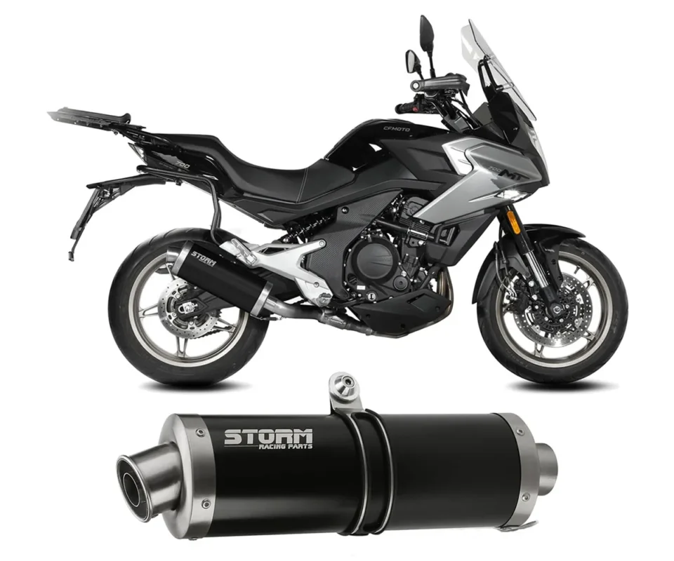 Scarico Storm by Mivv Oval acciaio inox Nero per CF Moto MT 700Modelli: 2024 74.CF.002.LX2B Subito Disponibile
