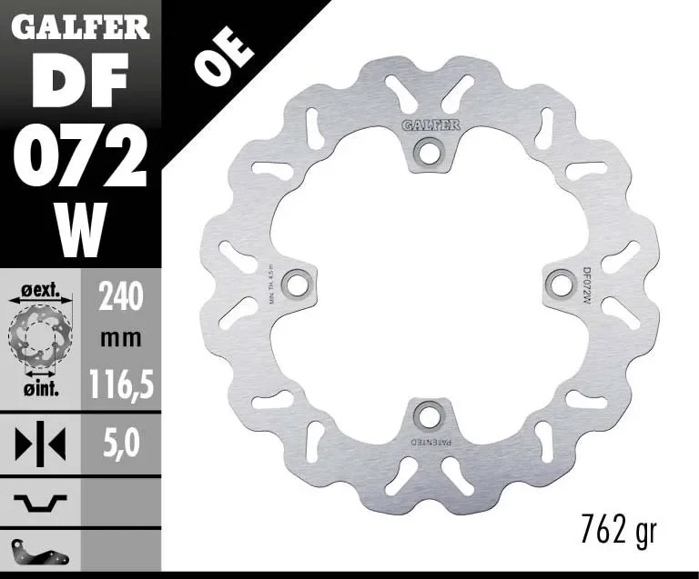 Galfer Disco Freno Posteriore WAVE FIXED 240x5mm HONDA CB 750 HORNETModelli dal 2022 al 2026. DF072W Prezzo Scontato