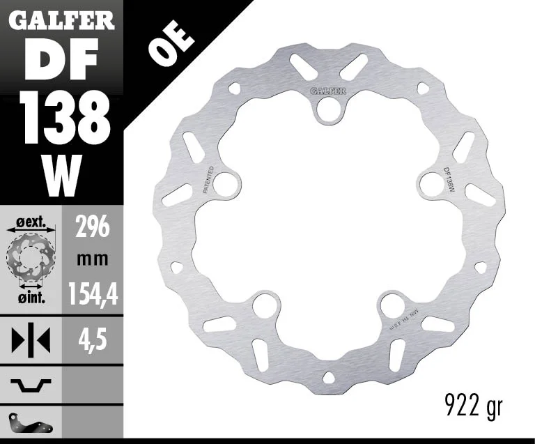 Galfer Disco Freno Anteriore WAVE FIXED 296X4,5MM HONDA CB 750 HORNETModelli dal 2022 al 2026 DF138W Bestseller