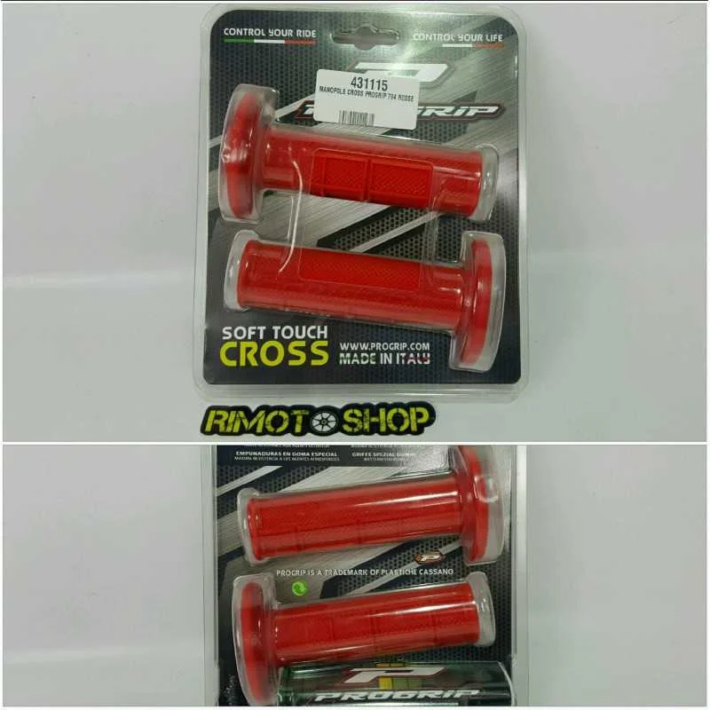 coppia manopole PROGRIP 794 rosse knobs motocross enduro Esclusivo