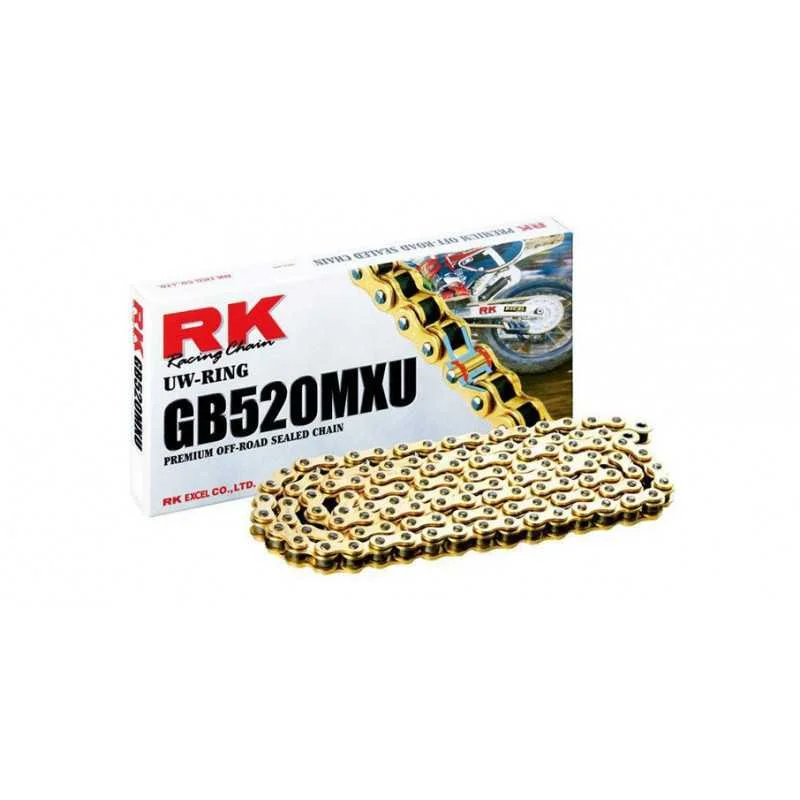 Catena RK passo 520 cross-enduro professionale con U-RING 120 maglie - oro Compra Adesso