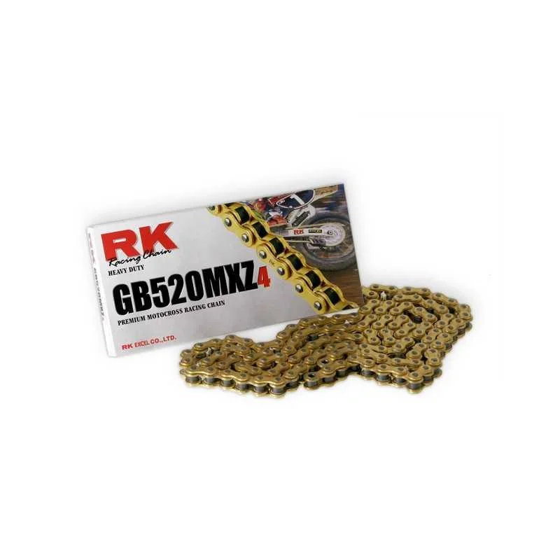 Ordina Subito Catena RK passo 520 cross professionale senza O-RING 120 maglie - oro