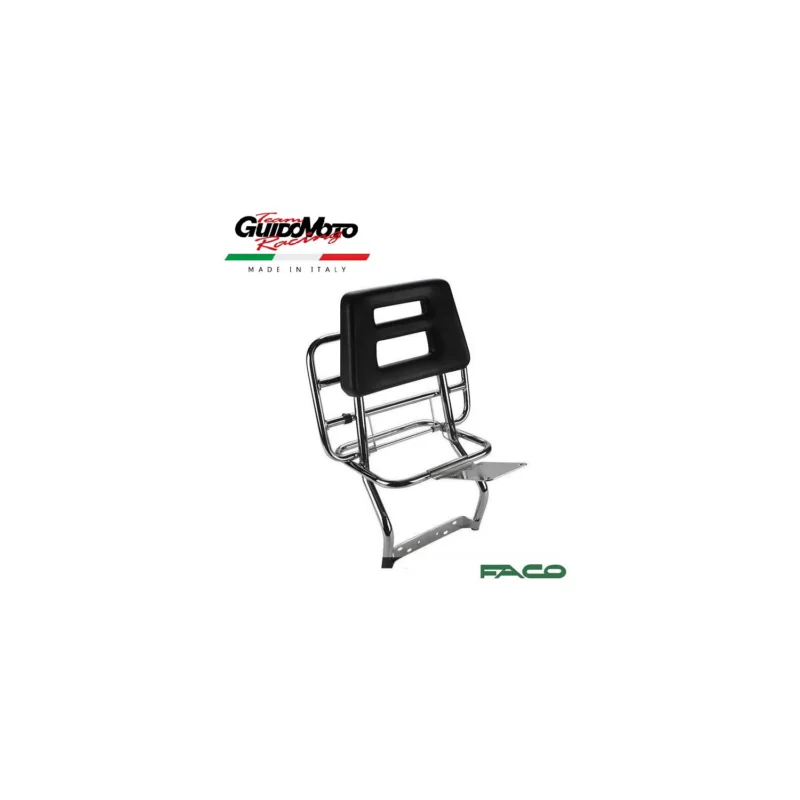 Reso Gratuito PORTAPACCHI POSTERIORE SCHIENALE RIBALTINA VESPA PX 125 150 200 LML FACO F0203/C