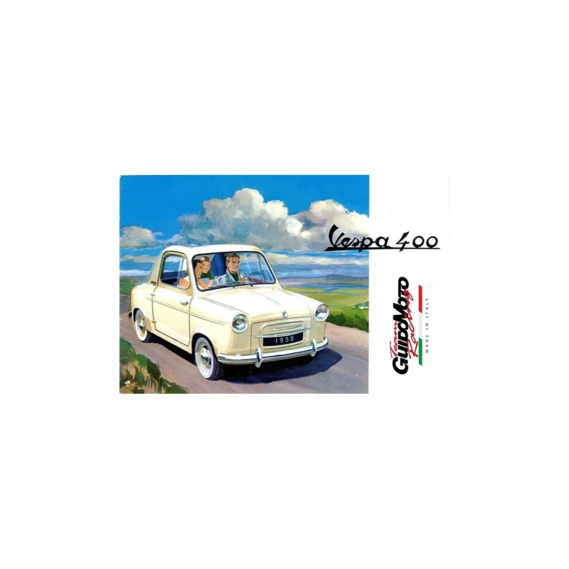 TARGA METALLO AUTO VESPA 400 PIAGGIO MEO400 Novità