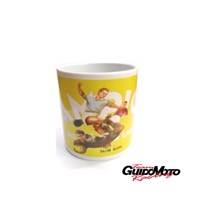 TAZZA VINTAGE GIALLA CAMPIONI DEL MONDO DI CALCIO VPCE01 Spedito Oggi