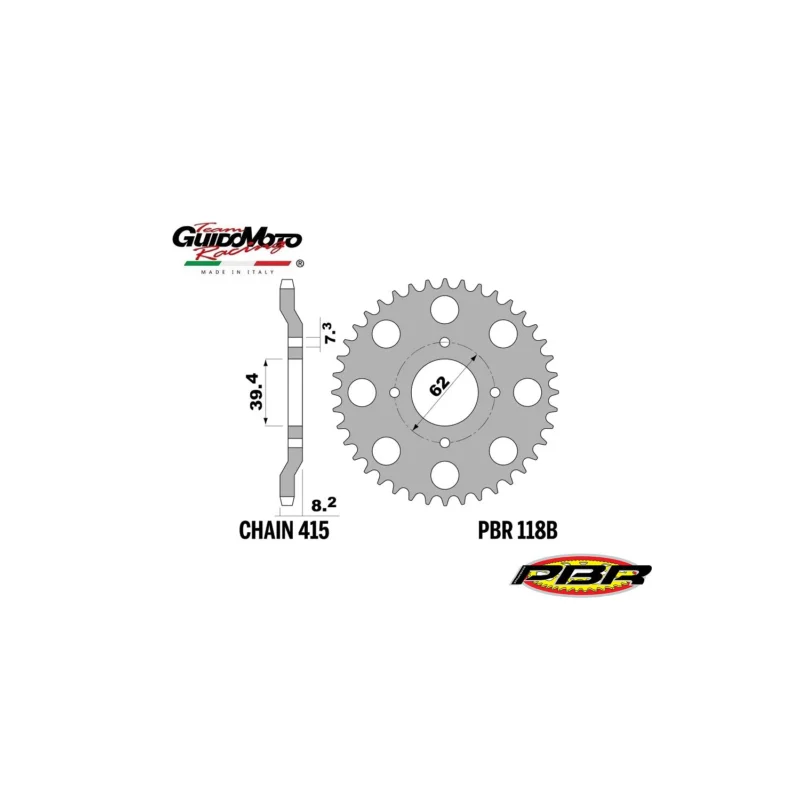Acquista Ora CORONA TRASMISSIONE BOMBATA Z 38 PASSO 415 CICLOMOTORI DERBI LEM PBR 118B38F
