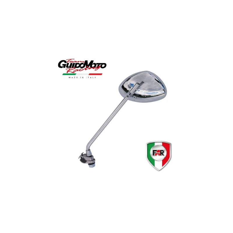 Promozione Esclusiva SPECCHIO SINISTRO CROMATO FASCETTA OMOLOGATO MOTOCICLI EPOCA FAR F7547
