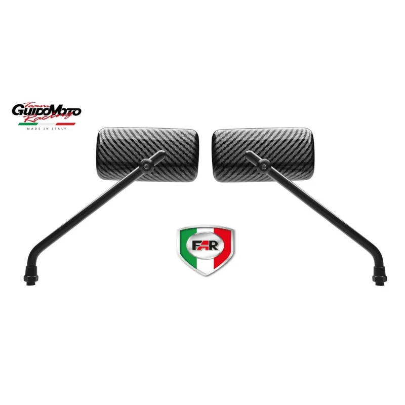 SPECCHI CARBON LOOK RETTANGOLARI MOTOCICLI SCOOTER FAR F7665 Sconto