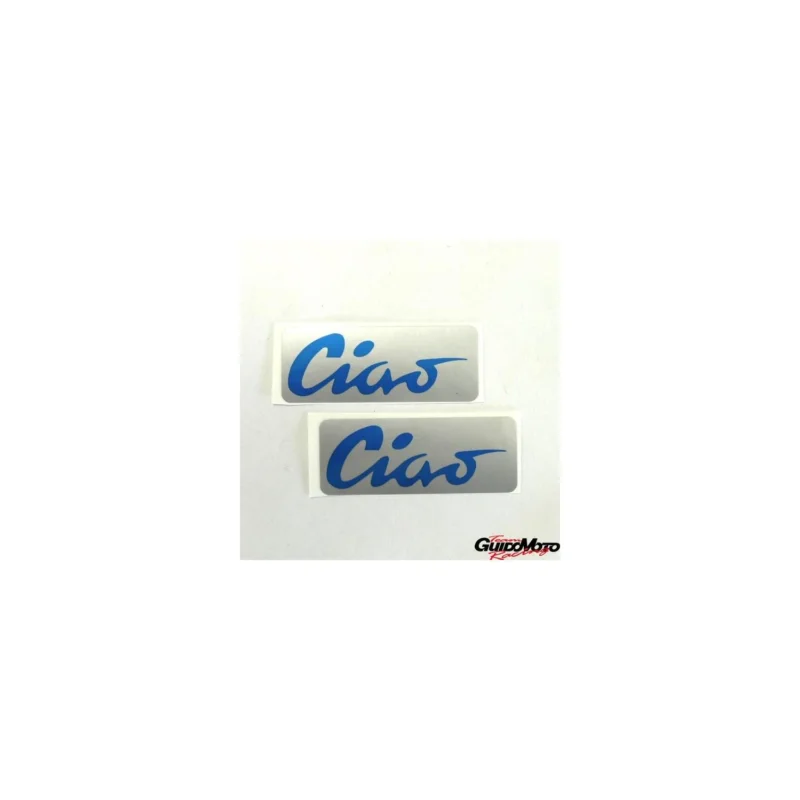 GUI0012985 COPPIA ADESIVI BLU PER SERBATOIO PIAGGIO CIAO S L mm 68x22 Promozione
