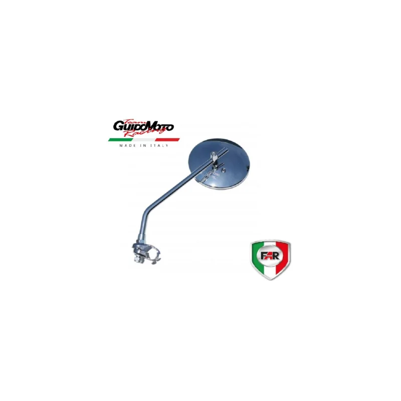 SPECCHIO SINISTRO DESTRO CROMATO FASCETTA MOTOCICLI CICLOMOTORI FAR F7314 Affare