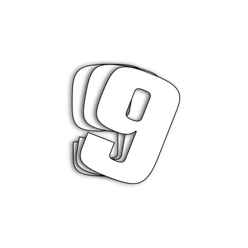 Più Venduto NUMERI NOVE ADESIVO GARA MOTOCICLI RACING BIANCO GMC0198