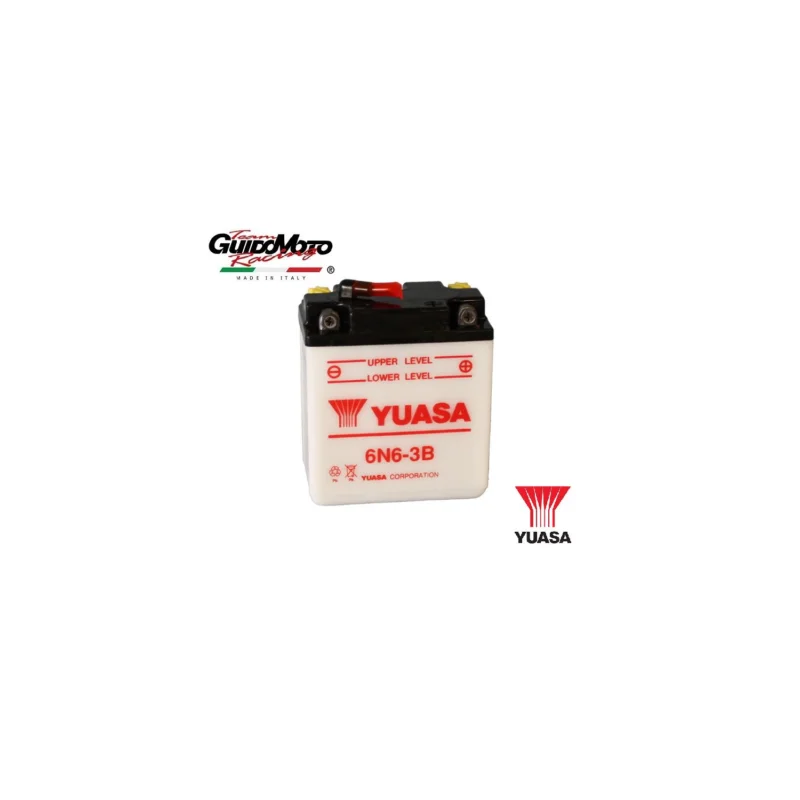 Promo Stagionale BATTERIA YUASA 6N6-3B 6 VOLT 6 AMPERE MOTOCICLI HONDA KAWASAKI MALAGUTI VINTAGE 0600633