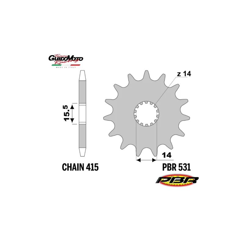 Spedito Oggi PIGNONE TRASMISSIONE Z 10 PASSO 415 CICLOMOTORI GARELLI NOI PBR 53113