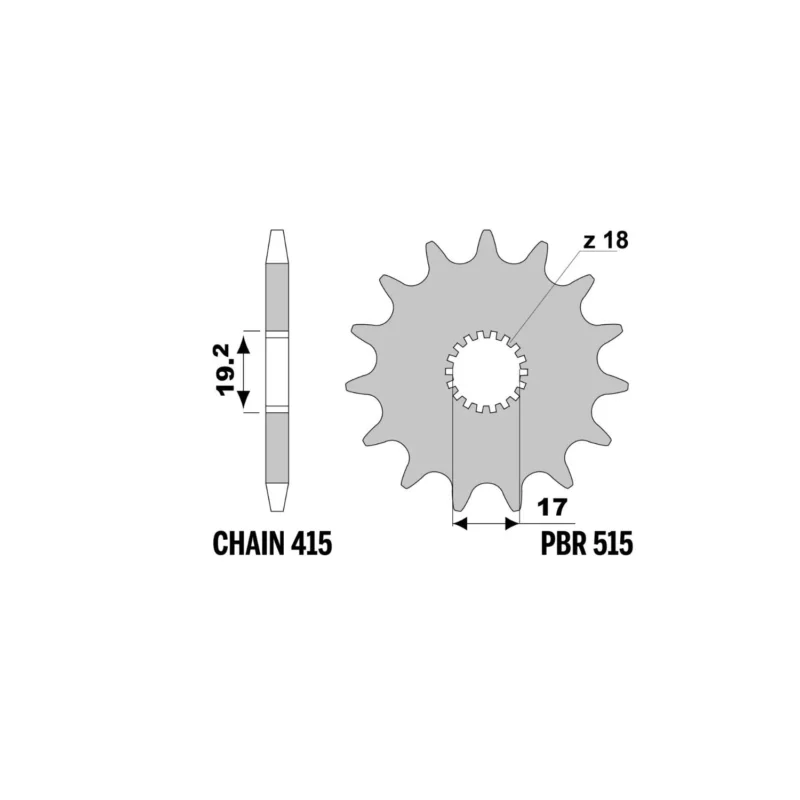 PIGNONE TRASMISSIONE Z 12 PASSO 415 CICLOMOTORI GARELLI NOI GULP VIP PBR 51512 Offerta Lampo