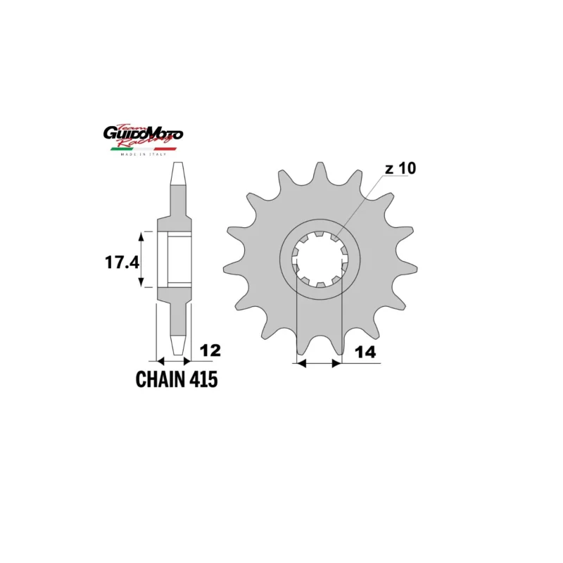 Offerta PIGNONE TRASMISSIONE Z 14 PASSO 415 CICLOMOTORI GILERA BULLIT SIOUX CHIARAVALLI CP059914