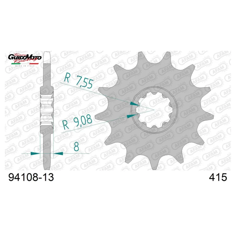 Offerta Del Giorno PIGNONE TRASMISSIONE Z 13 PASSO 415 CICLOMOTORI APRILIA AF1 RIEJU DRAC AFAM 94108Z13