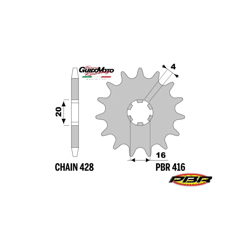Offerta Del Giorno PIGNONE TRASMISSIONE Z 17 PASSO 428 MOTOCICLI CAGIVA SUZUKI YAMAHA BENELLI PBR 4161718NC