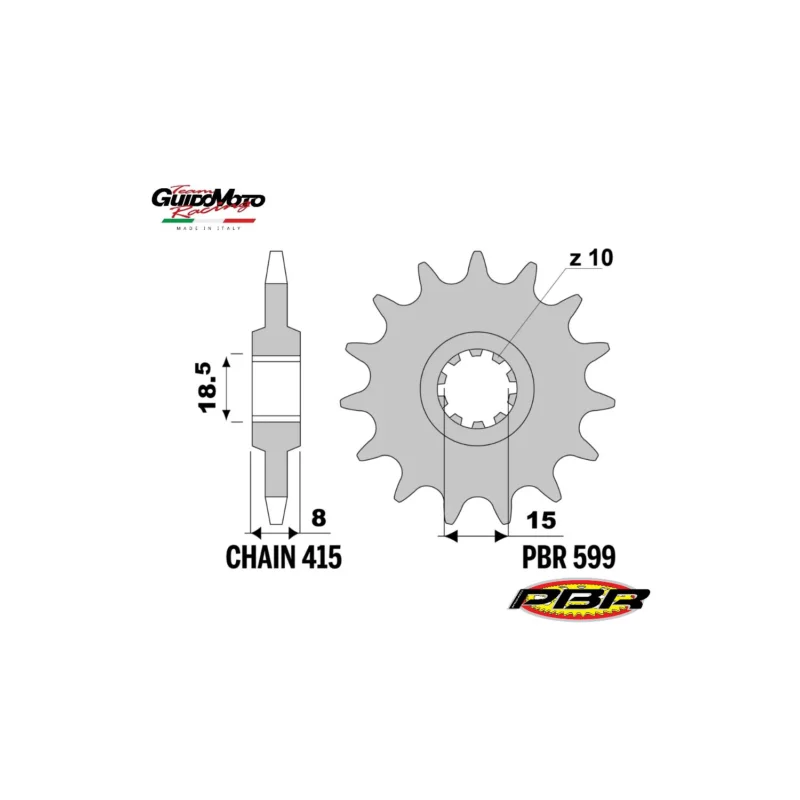 Più Venduto PIGNONE TRASMISSIONE Z 11 PASSO 415 CICLOMOTORI APRILIA RS AF1 RIEJU PBR 5991118NC