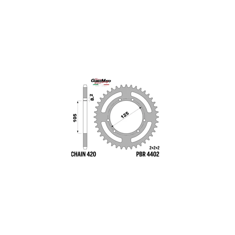 Di Tendenza CORONA TRASMISSIONE Z 44 PASSO 420 MOTOCICLI APRILIA MALAGUTI DERBI PBR 440244F