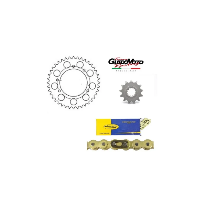 CATENA CORONA PIGNONE TRASMISSIONE MOTOCICLI PEUGEOT XP6 RIEJU MALAGUTI XTM XSM 244331 Nuova Collezione