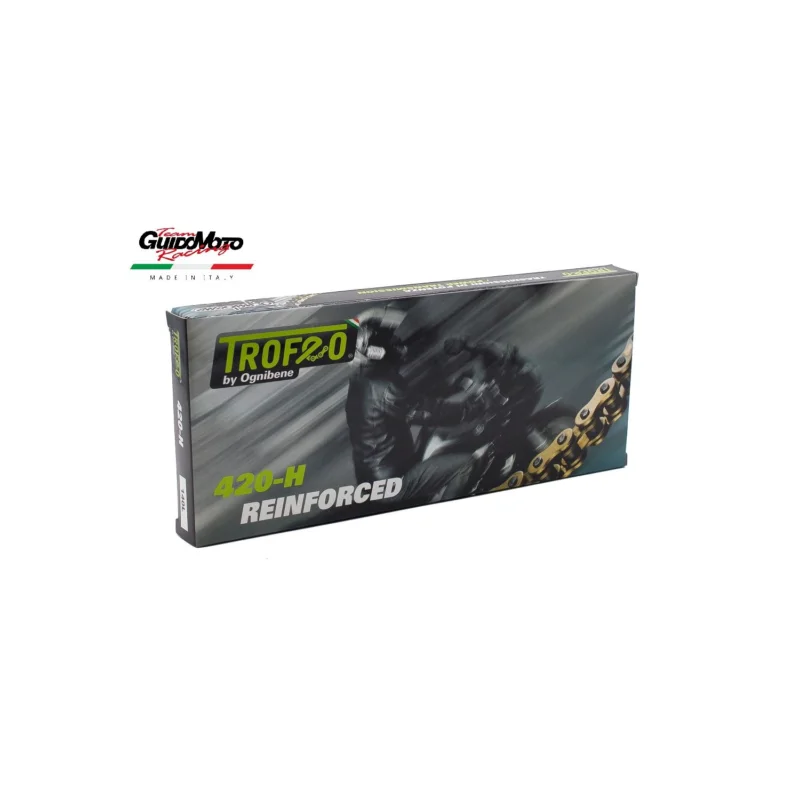 CATENA TRASMISSIONE RINFORZATA PASSO 420H CLIPS 144 MAGLIE CICLOMOTORI TROFEO 201231144 Prezzo Basso