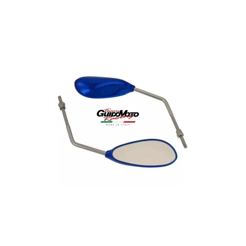 Professionale SPECCHI DESTRO SINISTRO BLU CROMO GOCCIA STANDARD CICLOMOTORI SCOOTER 209056