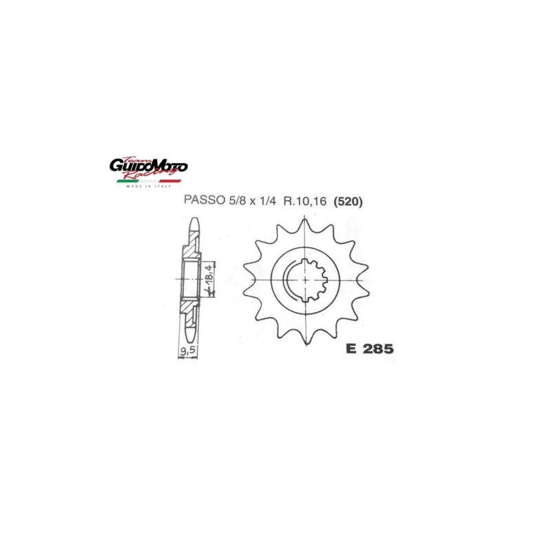 PIGNONE TRASMISSIONE Z 13 PASSO 520 MOTOCICLI HONDA CROSS CR250R 1986/87 CHIARAVALLI CP028513 Saldi