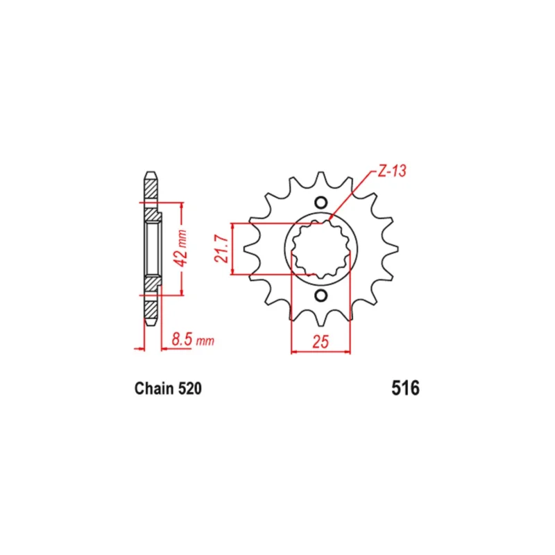CP516Z14 PIGNONE CHIARAVALLI P. 520 Z 14 KAWASAKI KLR 250 Offerta Del Giorno