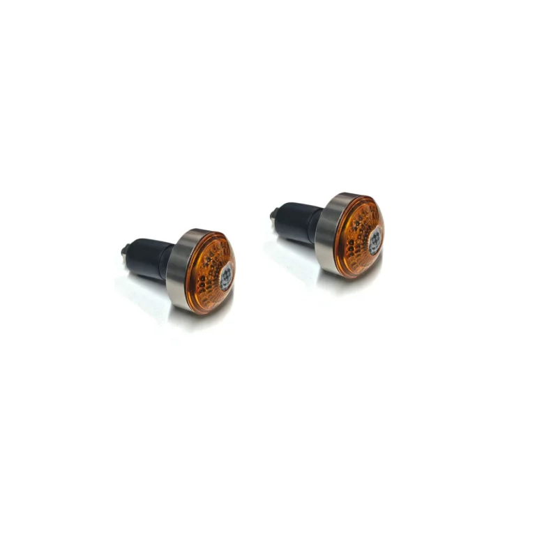 Promozione STABILIZZATORI ALLUMINIO LUCIDO 3 LAMPEGGI LUCE ARANCIO MOTO SCOOTER 12-0120