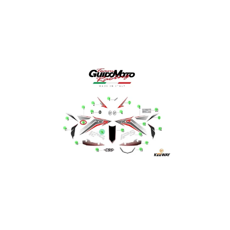 Novità ADESIVO FIANCATA DESTRA MOTOCICLI RKR 125 KEEWAY 05524U31F900